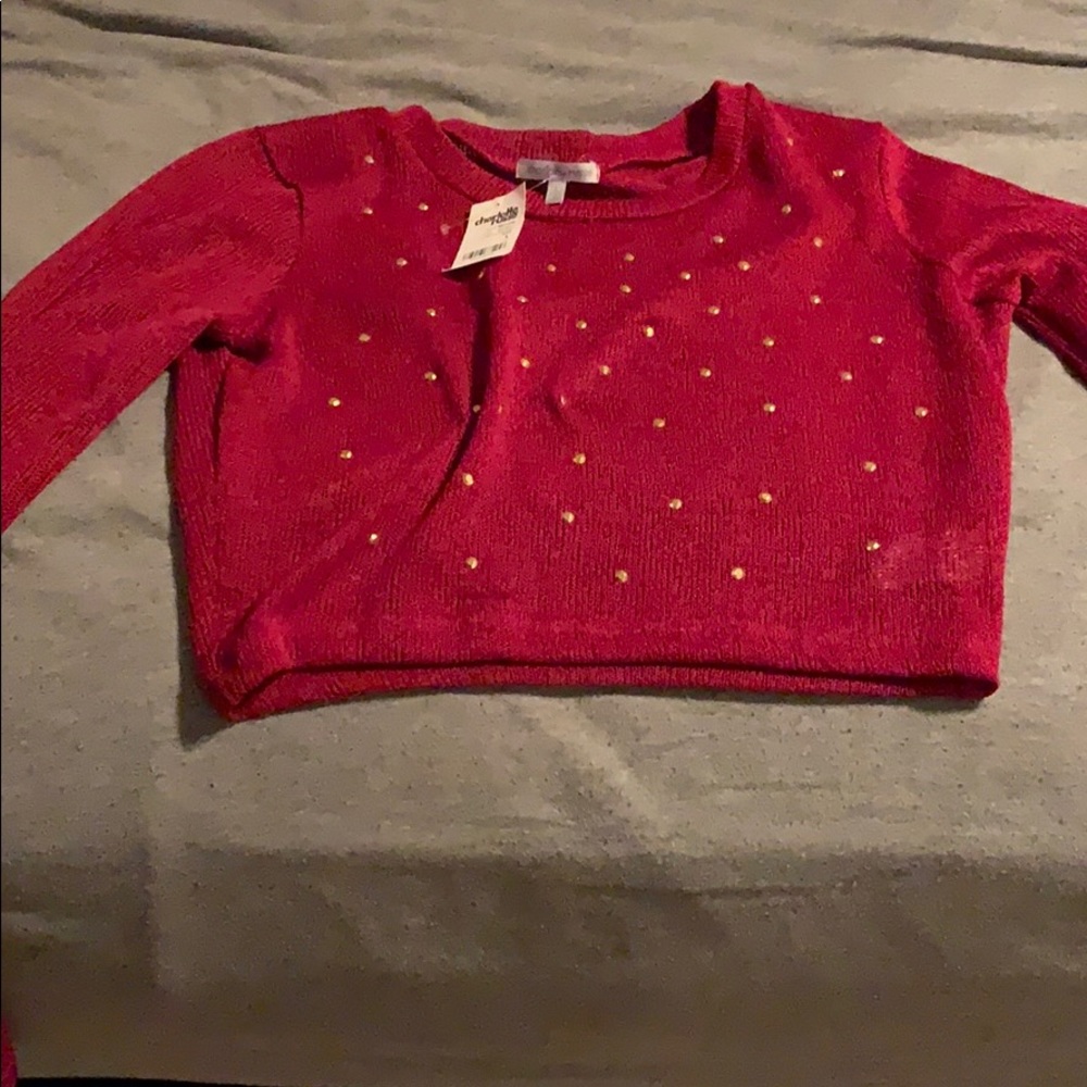 Crop top red shirt